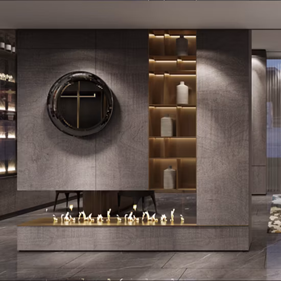 Vendita diretta in fabbrica Pavimentazione per armadietti con porte e design per interni in vero legno impiallacciato